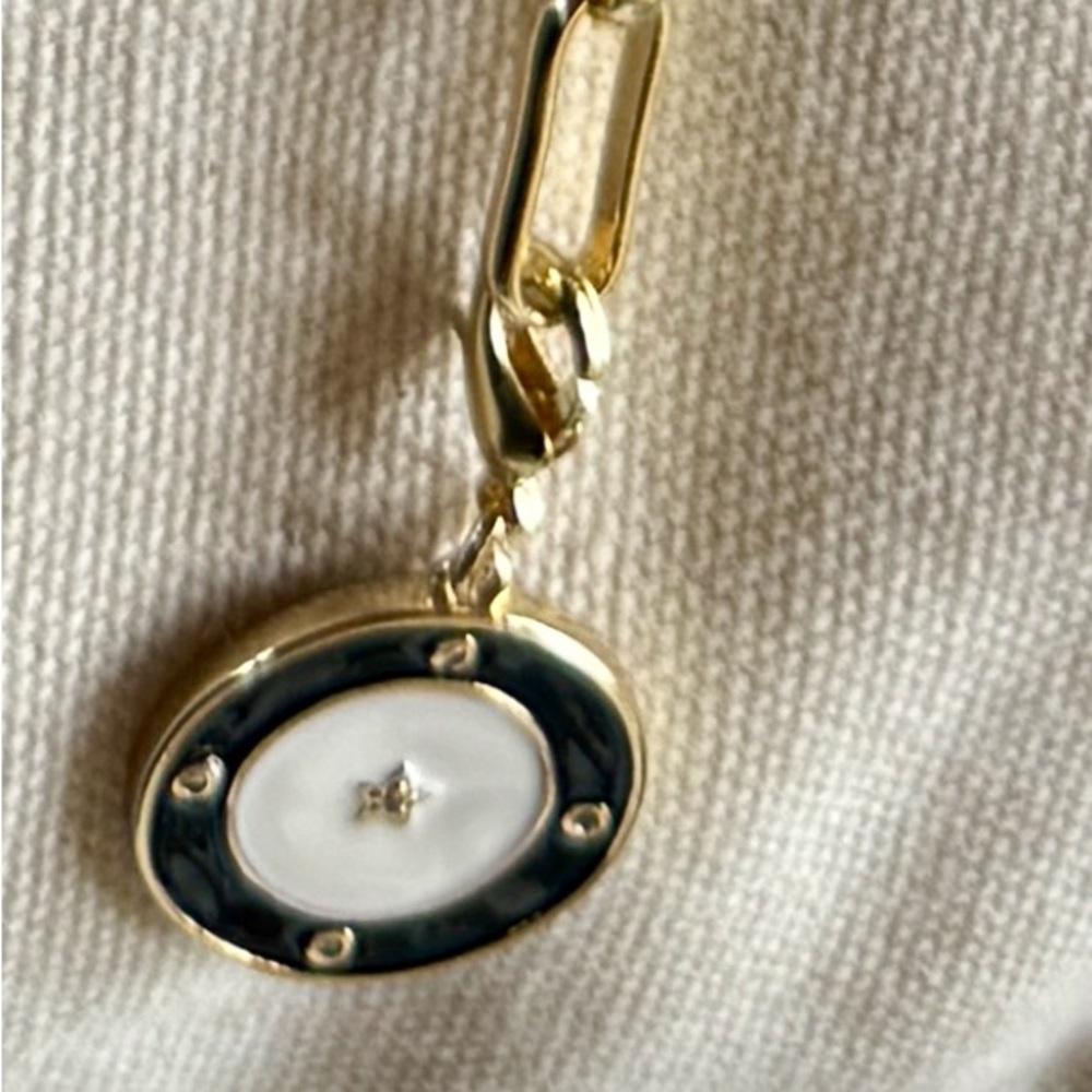 30 in necklace; adjustable Enamel Charm in Foundrae Italian style